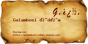 Galambosi Ádám névjegykártya